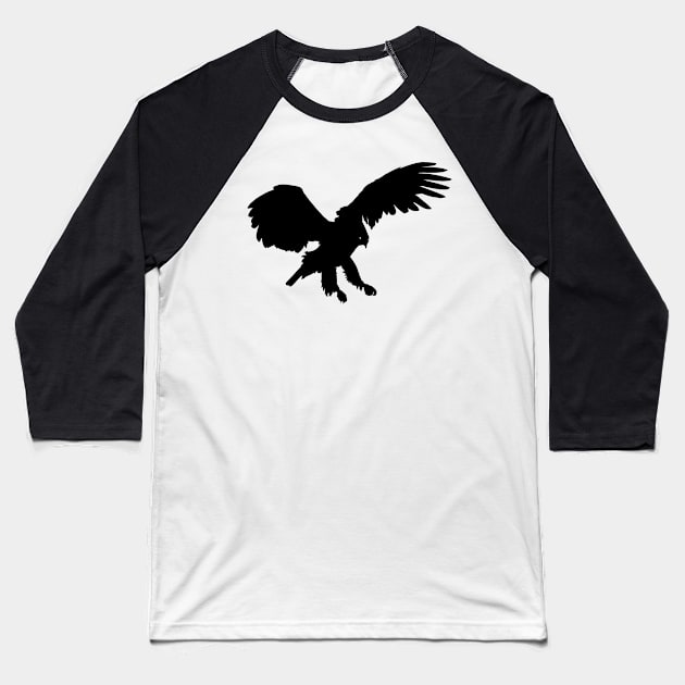 Eagle Black Silhouette Pet Animal Cool Style Baseball T-Shirt by gin3art